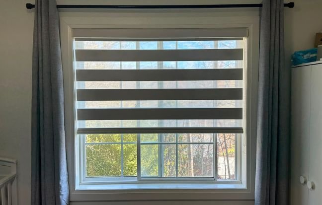 Bedroom window after Shadesloft custom California shutters installation